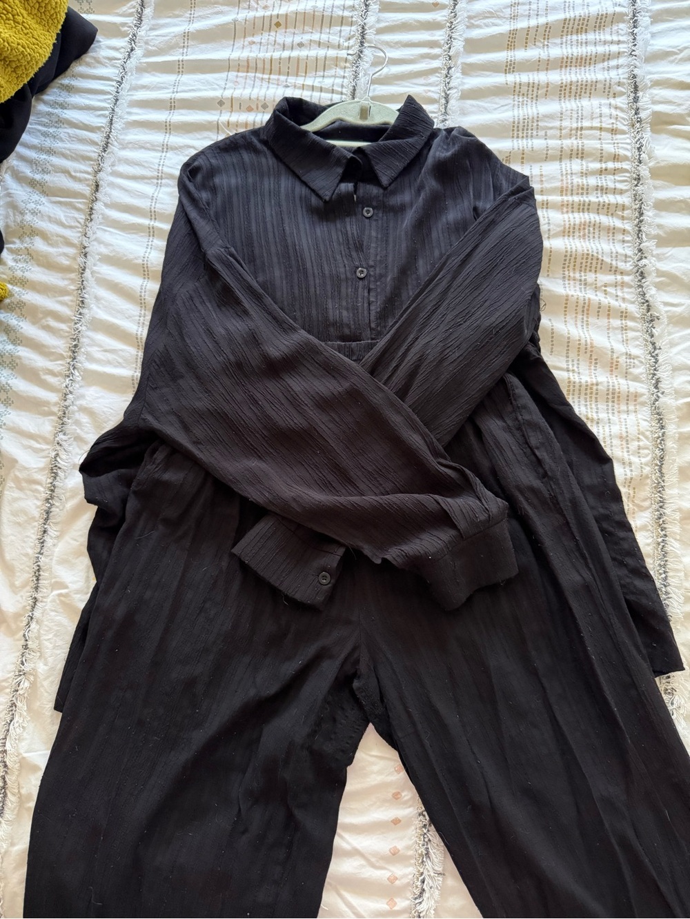 Women’s Black Pleated Two-Piece Set size M